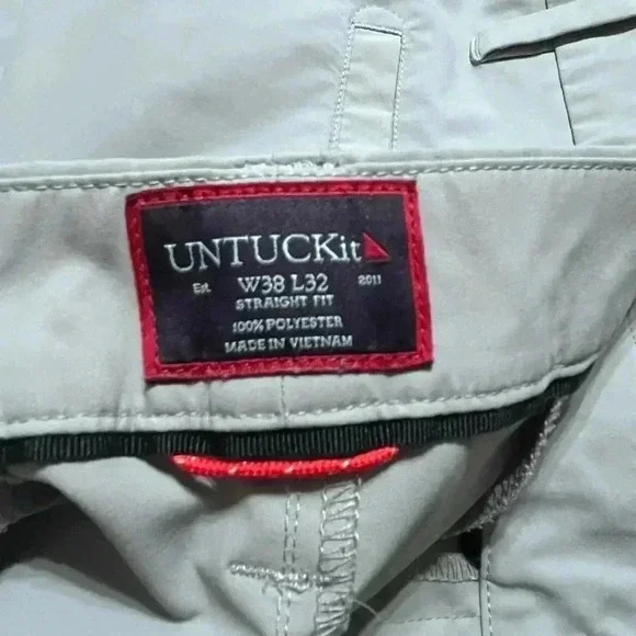 Untuckit Pants Straight Fit Men Sz 38 x 32 Gray - Picture 2 of 10